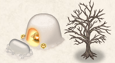雪の壁～梅の木