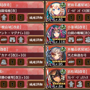15審クリア。1木幡伏見、4裏小牧、8肥前名護屋、10彦根、20浜松、15と18猫、24鷹、2小峯、12掛川、3と5小峯トークン。左を片付けたら短縮のために木幡伏見を21へ