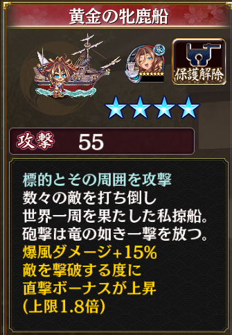 [[私掠船 ゴールデン・ハインド]]初期装備