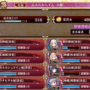 再配置撤退無し17審。一番最後に残ってたけど色々してたら７歌舞居ないけどなんとなかった。8吉野、16都於郡、13玉城、14春日山、17カルル、18絢爛松倉、11岡豊、20ウチヒサル。