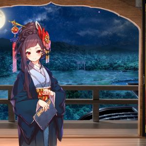 月見背景　水府さん