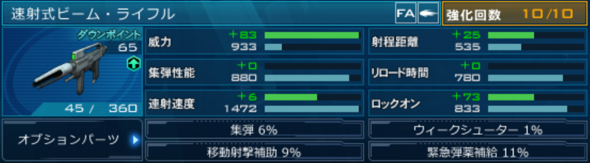 集弾と移動射撃補助は別枠の模様。こんなのつきました